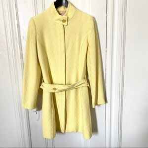 Ted Baker London Yellow Chevron Belted Coat size 2